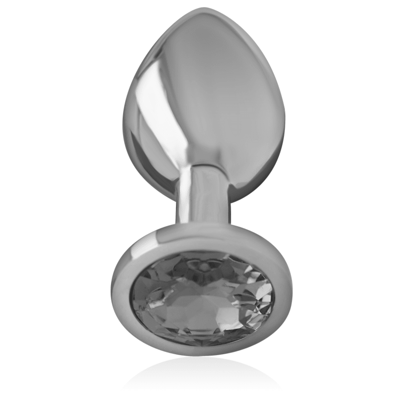 INTENSE - ALUMINUM METAL ANAL PLUG WITH BLACK GLASS SIZE L - Kink&Play