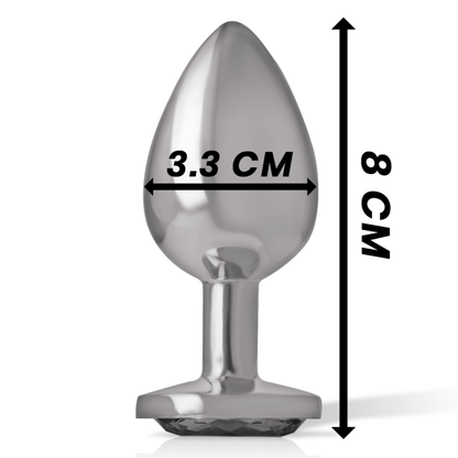 INTENSE - ALUMINUM METAL ANAL PLUG WITH BLACK GLASS SIZE M - Kink&Play