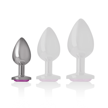 INTENSE - ALUMINUM METAL ANAL PLUG WITH PINK CRYSTAL SIZE S - Kink&Play