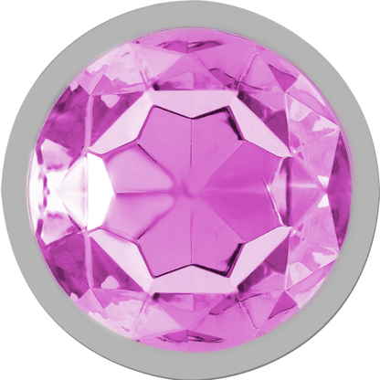 INTENSE - ALUMINUM METAL ANAL PLUG WITH PINK CRYSTAL SIZE S - Kink&Play