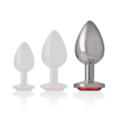 INTENSE - ALUMINUM METAL ANAL PLUG WITH RED CRYSTAL SIZE L - Kink&Play