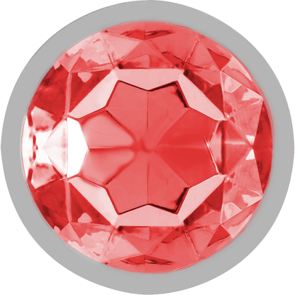 INTENSE - ALUMINUM METAL ANAL PLUG WITH RED CRYSTAL SIZE S - Kink&Play