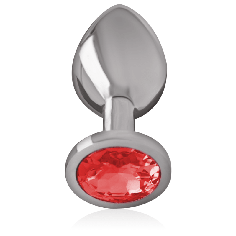 INTENSE - ALUMINUM METAL ANAL PLUG WITH RED CRYSTAL SIZE S - Kink&Play