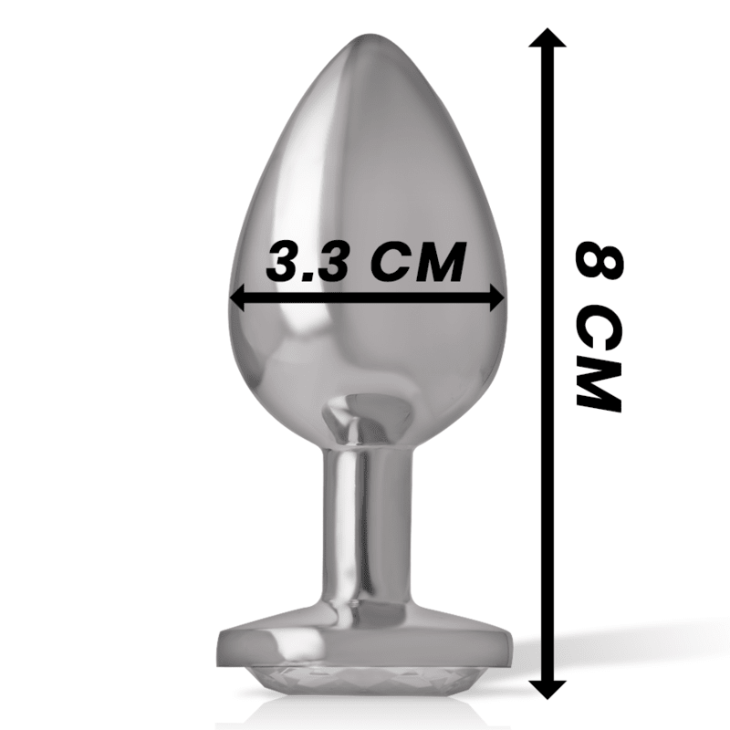 INTENSE - ALUMINUM METAL ANAL PLUG WITH SILVER CRYSTAL SIZE M - Kink&Play