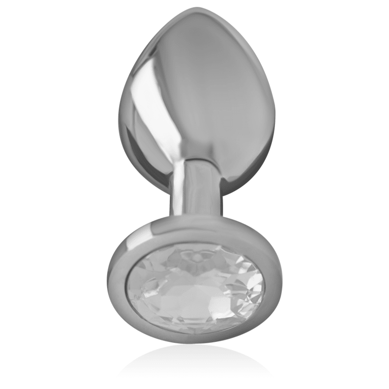 INTENSE - ALUMINUM METAL ANAL PLUG WITH SILVER CRYSTAL SIZE S - Kink&Play