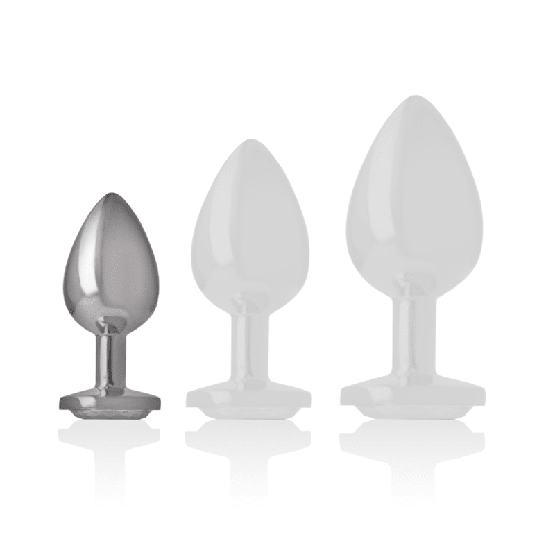 INTENSE - ALUMINUM METAL ANAL PLUG WITH SILVER CRYSTAL SIZE S - Kink&Play