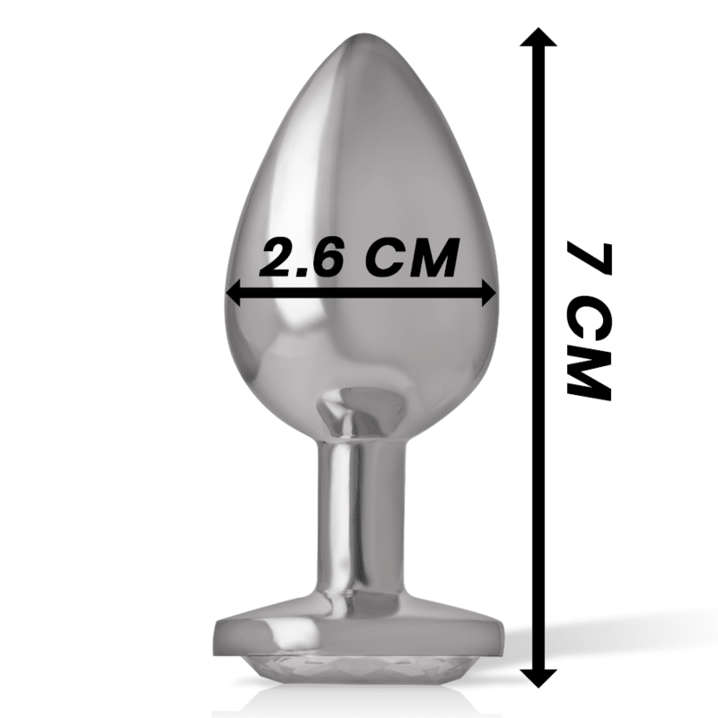 INTENSE - ALUMINUM METAL ANAL PLUG WITH SILVER CRYSTAL SIZE S - Kink&Play