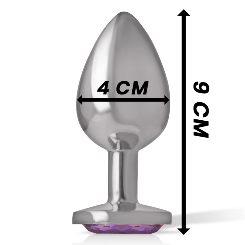 INTENSE - ALUMINUM METAL ANAL PLUG WITH VIOLET CRYSTAL SIZE L - Kink&Play