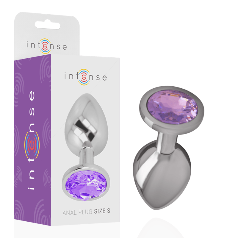INTENSE - ALUMINUM METAL ANAL PLUG WITH VIOLET CRYSTAL SIZE L - Kink&Play