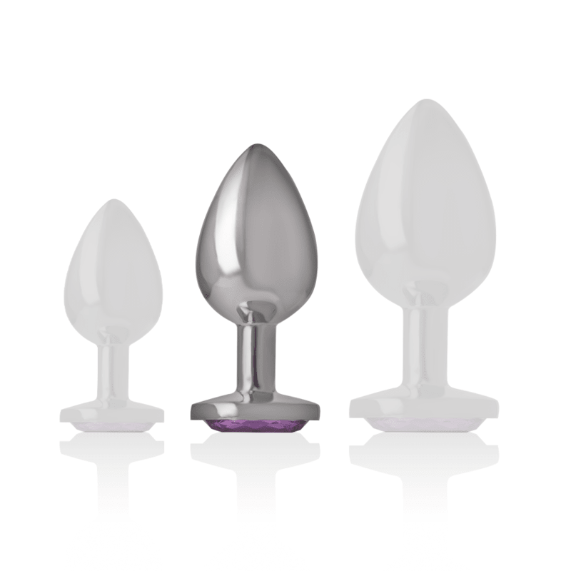 INTENSE - ALUMINUM METAL ANAL PLUG WITH VIOLET CRYSTAL SIZE M - Kink&Play