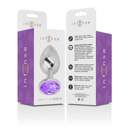 INTENSE - ALUMINUM METAL ANAL PLUG WITH VIOLET CRYSTAL SIZE M - Kink&Play