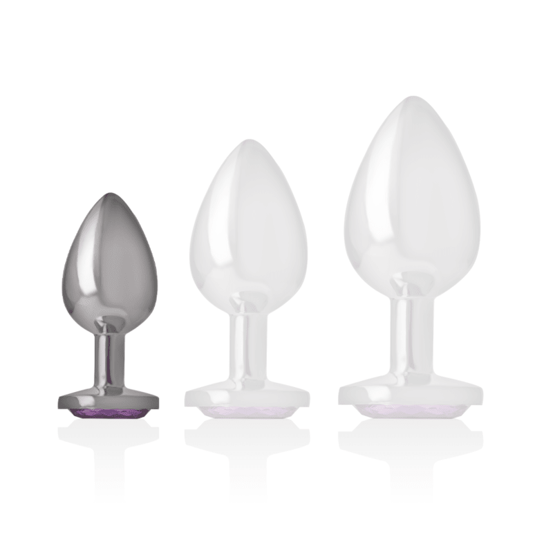 INTENSE - ALUMINUM METAL ANAL PLUG WITH VIOLET CRYSTAL SIZE S - Kink&Play