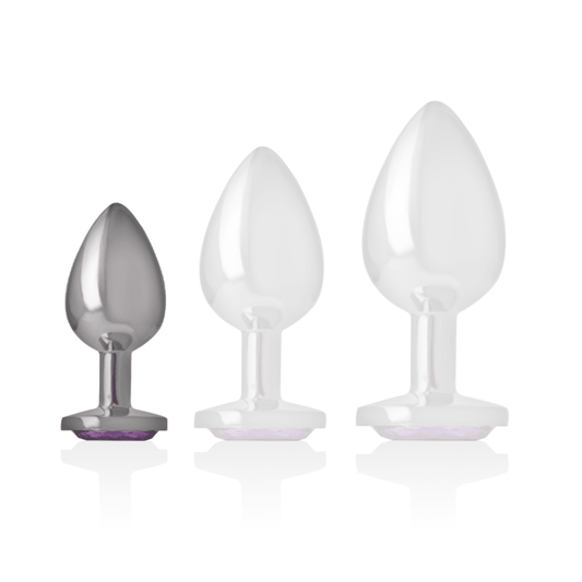 INTENSE - ALUMINUM METAL ANAL PLUG WITH VIOLET CRYSTAL SIZE S - Kink&Play