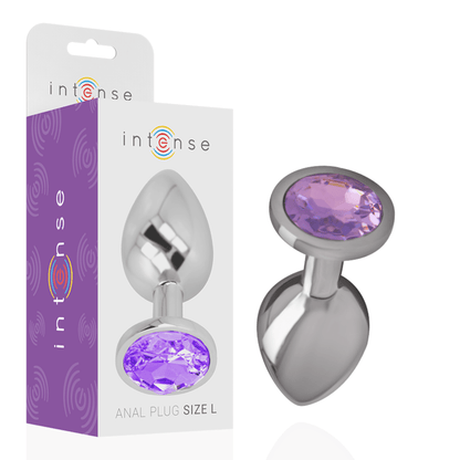 INTENSE - ALUMINUM METAL ANAL PLUG WITH VIOLET CRYSTAL SIZE S - Kink&Play