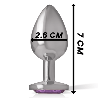 INTENSE - ALUMINUM METAL ANAL PLUG WITH VIOLET CRYSTAL SIZE S - Kink&Play