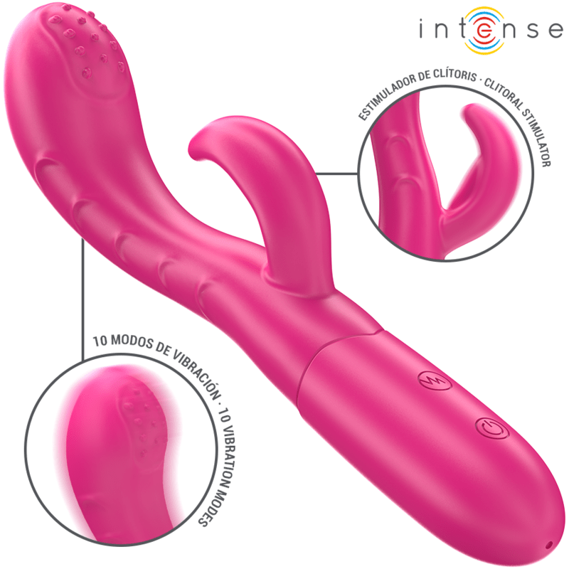 INTENSE - AMARA VIBRATOR WITH STIMULATING TONGUE 10 VIBRATIONS PINK - Kink&Play