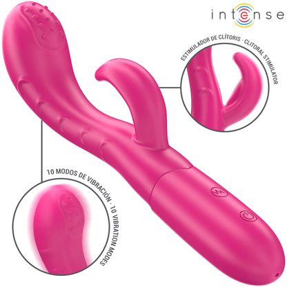 INTENSE - AMARA VIBRATOR WITH STIMULATING TONGUE 10 VIBRATIONS PINK - Kink&Play