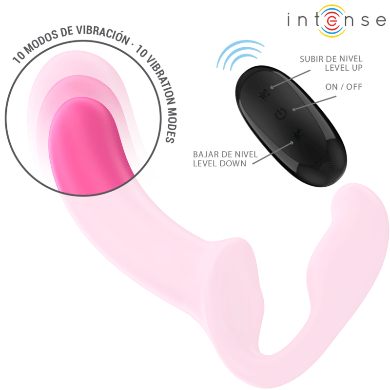 INTENSE - AMY DOUBLE VIBRATOR 20 CM PINK REMOTE CONTROL - Kink&Play