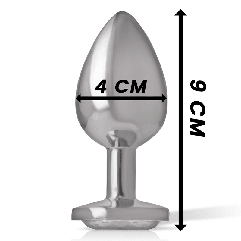 INTENSE - ANAL PLUG METAL ALUMINUM WHITE HEART SIZE L - Kink&Play