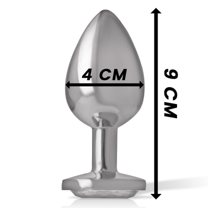 INTENSE - ANAL PLUG METAL ALUMINUM WHITE HEART SIZE L - Kink&Play