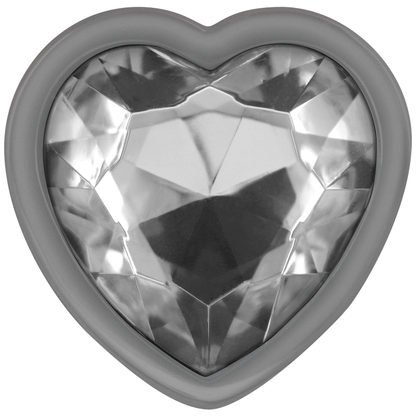 INTENSE - ANAL PLUG METAL ALUMINUM WHITE HEART SIZE L - Kink&Play