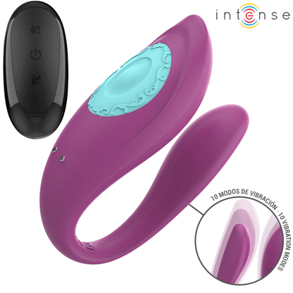 INTENSE - ANNIE U - SHAPED VIBRATOR AND STIMULATOR PURPLE REMOTE CONTROL - Kink&Play