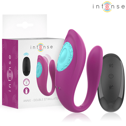 INTENSE - ANNIE U - SHAPED VIBRATOR AND STIMULATOR PURPLE REMOTE CONTROL - Kink&Play