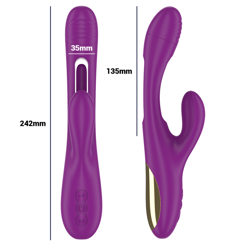 INTENSE - APOLO RECHARGEABLE MULTIFUNCTION VIBRATOR 7 VIBRATIONS WITH SWINGING MOTION PURPLE - Kink&Play
