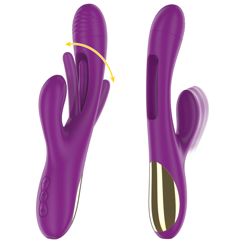 INTENSE - APOLO RECHARGEABLE MULTIFUNCTION VIBRATOR 7 VIBRATIONS WITH SWINGING MOTION PURPLE - Kink&Play