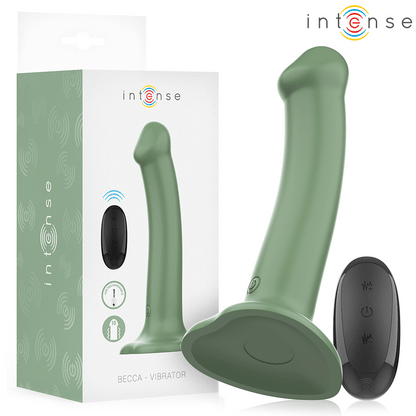 INTENSE - BECCA VIBRATOR WITH SUCTION CUP 10 VIBRATIONS GREEN REMOTE CONTROL - Kink&Play