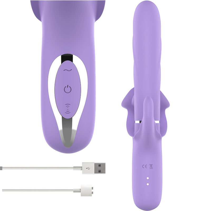 INTENSE - BILLIE RECHARGEABLE MULTIFUNCTION VIBRATOR STIMULATING WAVES WITH PURPLE PUSH BUTTON - Kink&Play