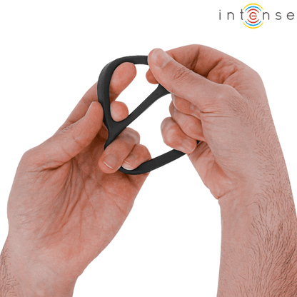 INTENSE - BOBBY DOUBLE SILICONE PENIS RING BLACK - Kink&Play