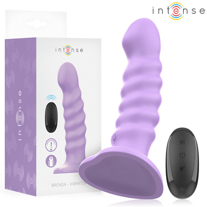 INTENSE - BRENDA VIBRATOR SIZE M SPIRAL DESIGN 10 VIBRATIONS PURPLE REMOTE CONTROL - Kink&Play