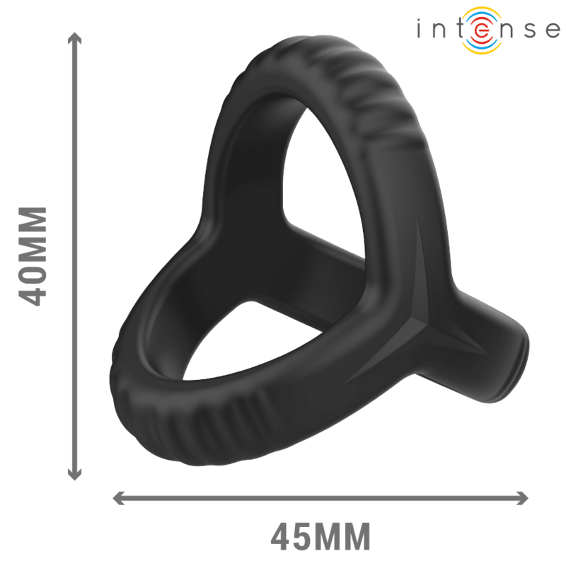 INTENSE - CARSON DOUBLE SILICONE PENIS RING BLACK MODEL 4 - Kink&Play