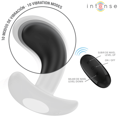 INTENSE - CHANDLER ANAL PLUG 10 VIBRATIONS BLACK REMOTE CONTROL - Kink&Play