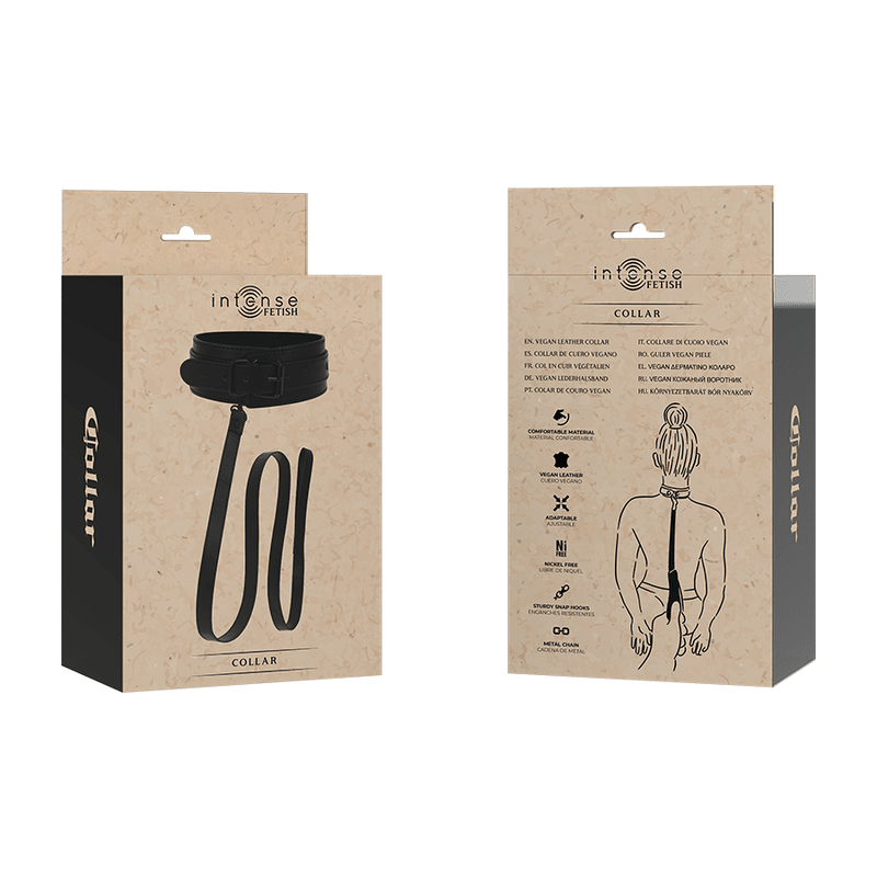 INTENSE - FETISH VEGAN LEATHER COLLAR - Kink&Play