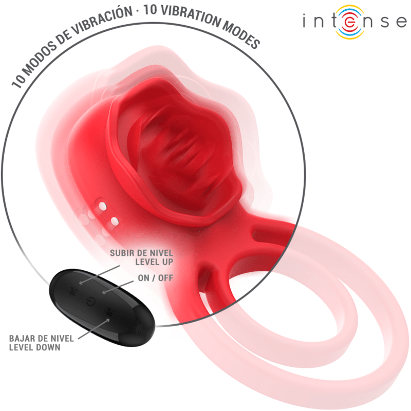 INTENSE - GAIL STIMULATOR ROSE 10 VIBRATIONS RED REMOTE CONTROL - Kink&Play