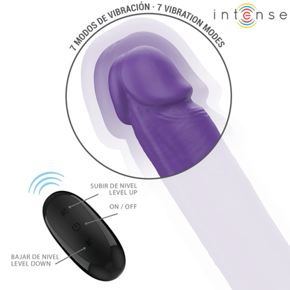 INTENSE - GUNTER DILDO DOUBLE VIBRATOR 40 CM PURPLE REMOTE CONTROL - Kink&Play