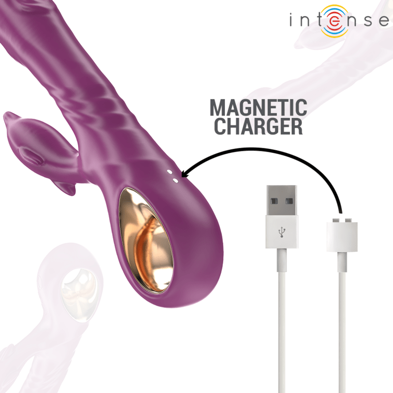 INTENSE - HALLE MULTIFUNCTION VIBRATOR WITH DOLPHIN STIMULATING TONGUE PURPLE - Kink&Play