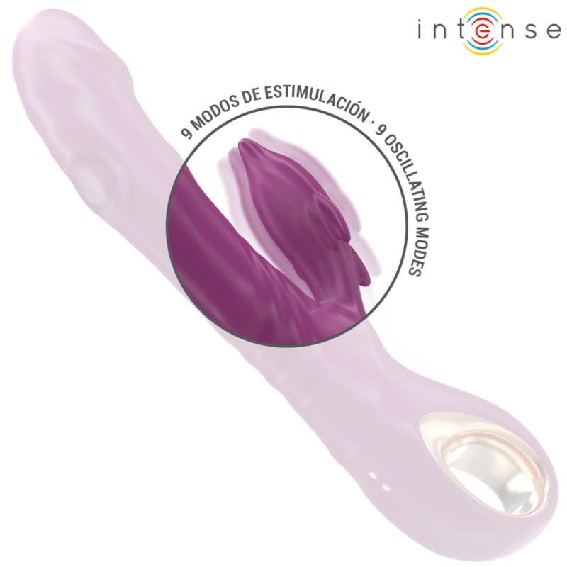 INTENSE - HALLE MULTIFUNCTION VIBRATOR WITH DOLPHIN STIMULATING TONGUE PURPLE - Kink&Play