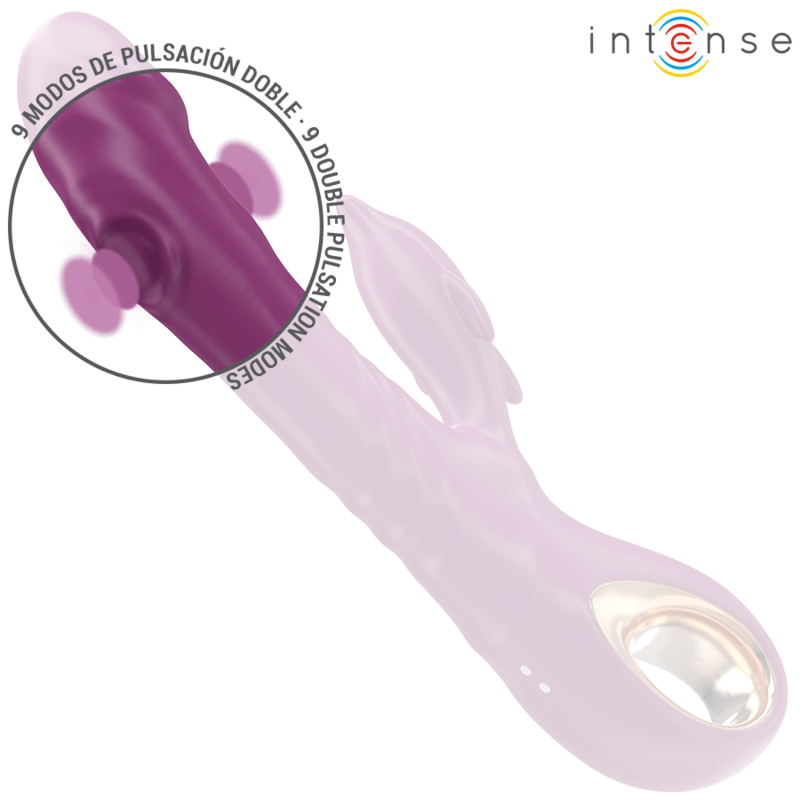 INTENSE - HALLE MULTIFUNCTION VIBRATOR WITH DOLPHIN STIMULATING TONGUE PURPLE - Kink&Play