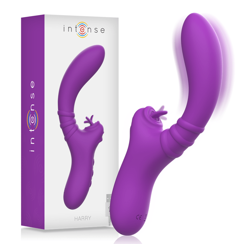 INTENSE - HARRY FLEXIBLE VIBRATOR WITH PURPLE TONGUE - Kink&Play