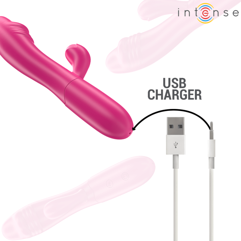 INTENSE - IVY FLEXIBLE VIBRATOR 10 VIBRATIONS WITH STIMULATING TONGUE PINK - Kink&Play