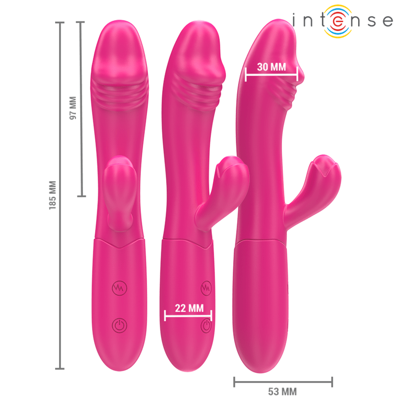INTENSE - IVY FLEXIBLE VIBRATOR 10 VIBRATIONS WITH STIMULATING TONGUE PINK - Kink&Play