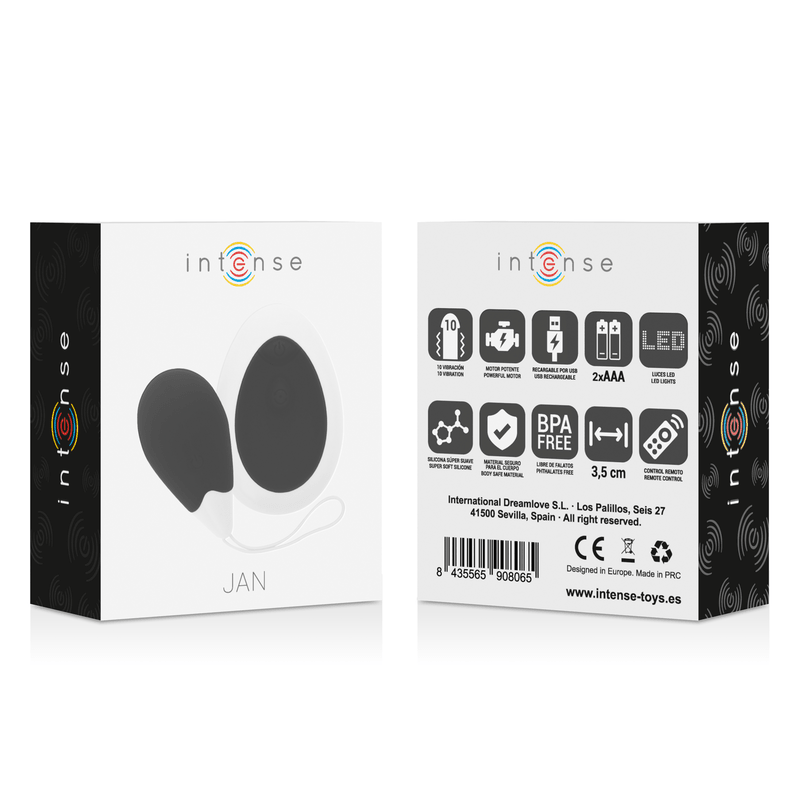 INTENSE - JAN VIBRATING EGG REMOTE CONTROL BLACK - Kink&Play