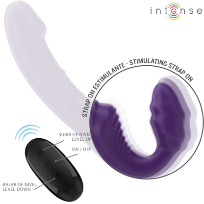 INTENSE - JILL DOUBLE VIBRATOR 20 CM PURPLE REMOTE CONTROL - Kink&Play