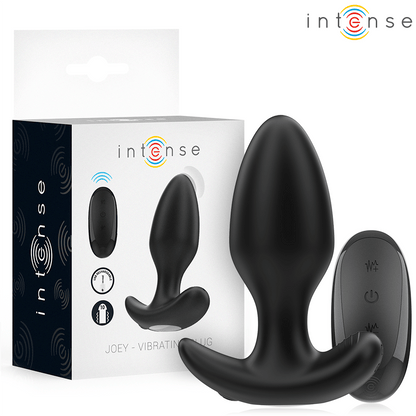 INTENSE - JOEY ANAL PLUG 10 VIBRATIONS BLACK REMOTE CONTROL - Kink&Play