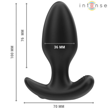 INTENSE - JOEY ANAL PLUG 10 VIBRATIONS BLACK REMOTE CONTROL - Kink&Play