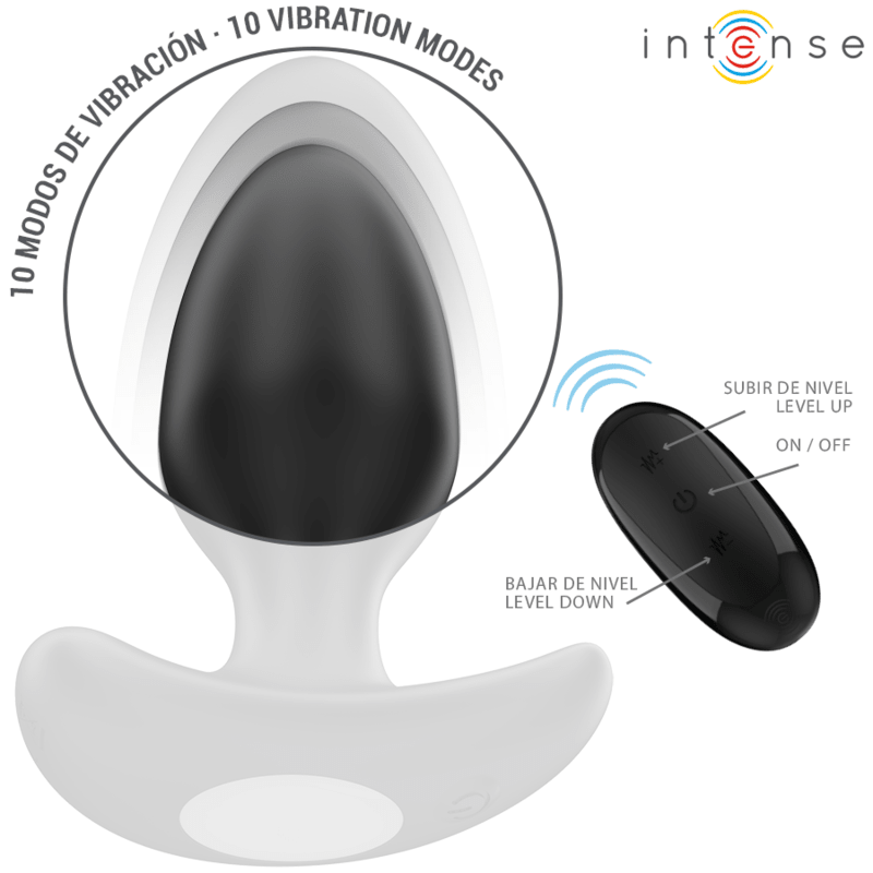 INTENSE - JOEY ANAL PLUG 10 VIBRATIONS BLACK REMOTE CONTROL - Kink&Play