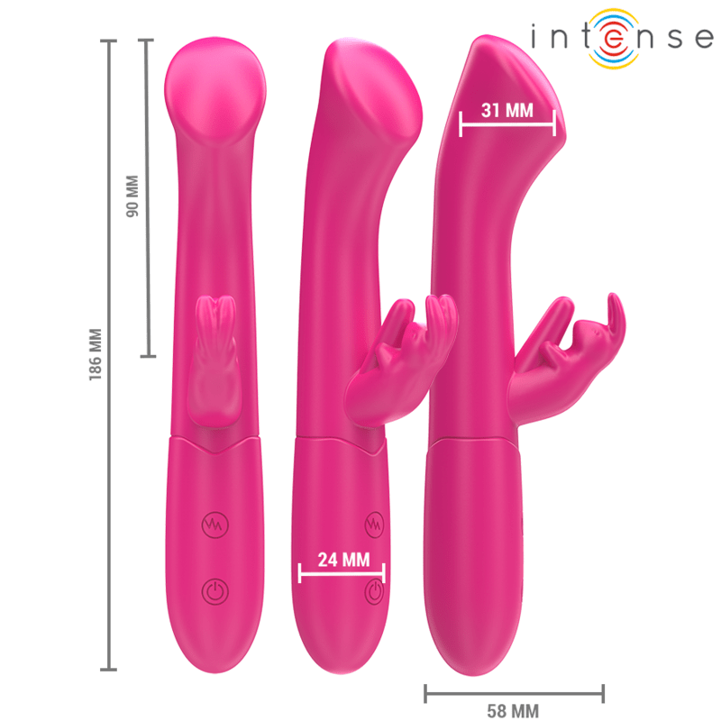 INTENSE - JULIETA RABBIT VIBRATOR 18.6 CM 10 VIBRATIONS PINK - Kink&Play